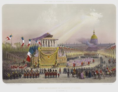 Entree Des Cendres De Napoleon 1er A Paris, Le 15 Decembre 1840 (színes litho) alkotó: French School