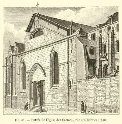 A karmelita templom bejárata, rue des Carmes, 1780 alkotó: French School