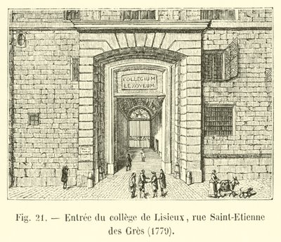 Bejárat a Lisieux-i főiskolába, rue Saint-Etienne des Gres, 1779 alkotó: French School