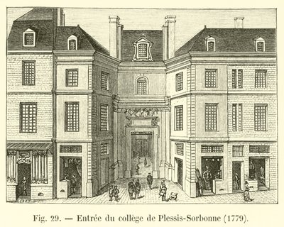 Belépés a Plessis-Sorbonne-i főiskolába, 1779 alkotó: French School