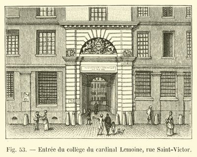 A Lemoine Cardinal College bejárata, a rue Saint-Victor alkotó: French School