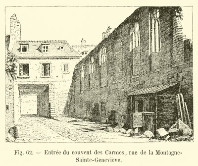 A karmelita kolostor bejárata, rue de la Montagne-Sainte-Genevieve alkotó: French School