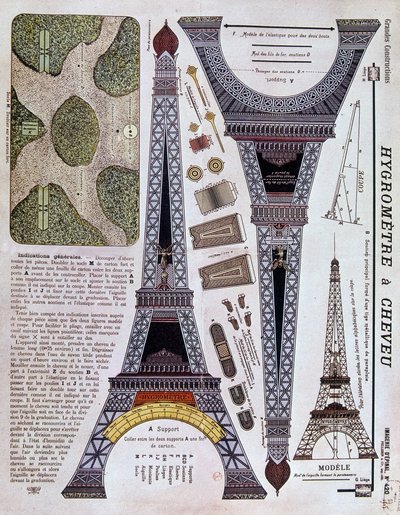 Az 1908-as 420-as epinális képalkotás (Grande Construction) az Eiffel-toronyon. alkotó: French School