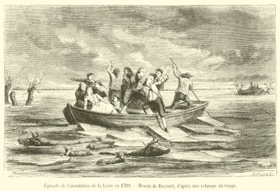 A Loire áradásának epizódja 1789-ben (metszet) alkotó: French School