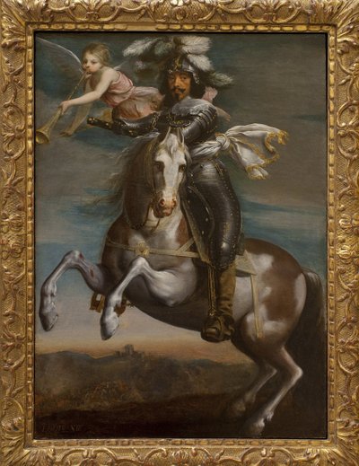 XIII. Lajos (1601-1643) lovas portréja. Festészet 1630 körül. Art francais 17. század. Musee des Beaux Arts de Rouen. alkotó: French School