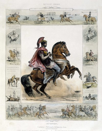 Xenophón lovas portréja – Charles Aubry „Az ókori és modern lovaglás festői történetében” alkotó: French School