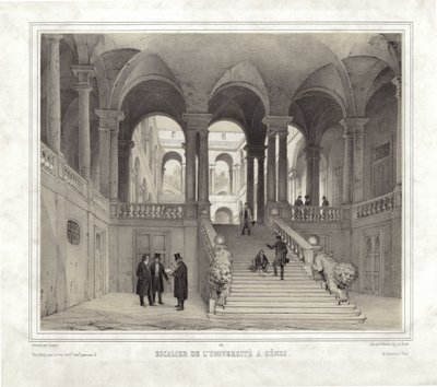 Egyetemi lépcső Genovában alkotó: French School