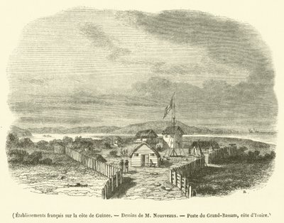Francia létesítmények a guineai partokon (metszet) alkotó: French School
