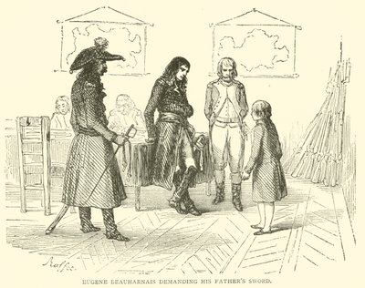 Eugene Beauharnais apja kardját követeli (metszet) alkotó: French School