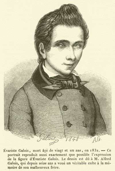 Evariste Galois huszonegy évesen halt meg, 1832-ben (metszet) alkotó: French School