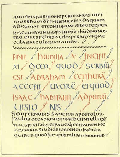 Példa Uncial írásra alkotó: French School