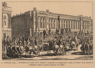 XVI. Lajos francia király kivégzése, Párizs, francia forradalom, 1793. január 21. (metszet) alkotó: French School
