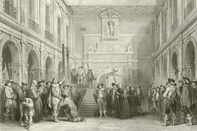 Montmorenci kivégzése a Hotel de Ville udvarában, Toulouse, 1632. október 30. alkotó: French School