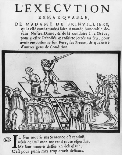 Brinvilliers márkinő kivégzése, 1676 alkotó: French School