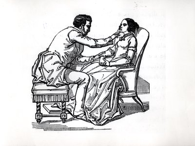 Franz Anton Mesmer (1734-1815) kísérlete az állatok mágnesességére 1784-ben alkotó: French School