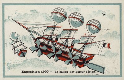 Kiállítás 1900 - léghajó alkotó: French School