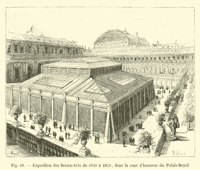 Képzőművészeti kiállítás 1850-1852, a Palais-Royal udvarán alkotó: French School