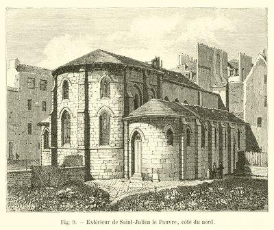 Saint-Julien le Pauvre külseje, északi part alkotó: French School