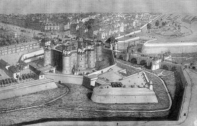 A párizsi Bastille külső képe 1650-ben. alkotó: French School