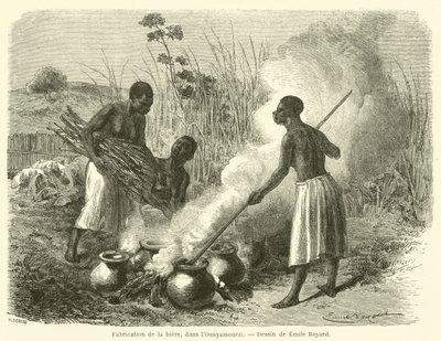 Sörgyártás az Ounyamoueziben (metszet) alkotó: French School