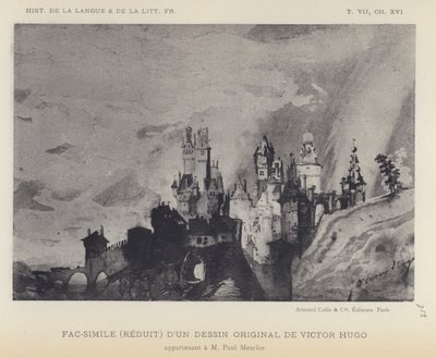 Fakszimile (kicsinyített) Victor Hugo eredeti rajzáról (litho) alkotó: French School