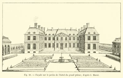 Homlokzat a nagyprior hotel kertjében; I Marot szerint alkotó: French School