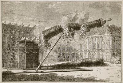 A Vendome oszlop esése, 1871. április, Cassells illusztráció: A Franciaország és Németország közötti háború története, 1870-1871 alkotó: French School