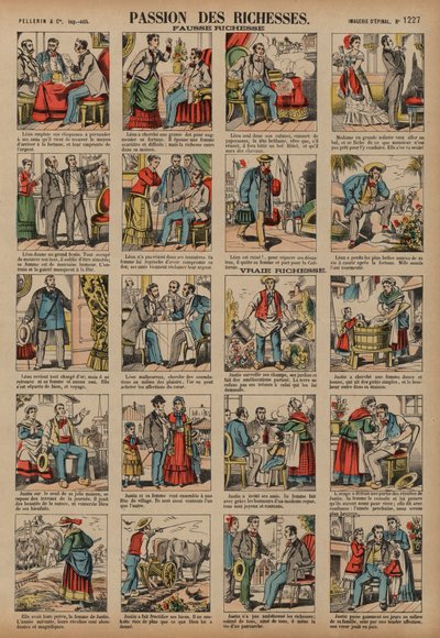 Hamis és valódi gazdagság (színes metszet) alkotó: French School