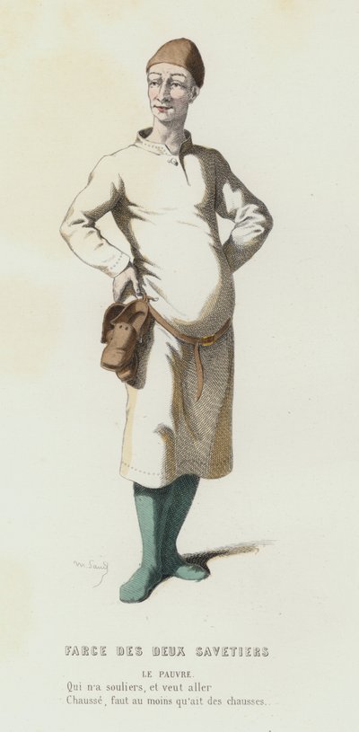 Farce Des Deux Savetiers (színes metszet) alkotó: French School