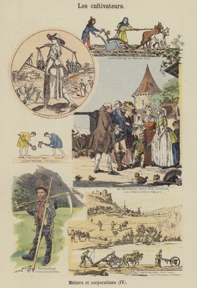 Gazdák (színes litográfia) alkotó: French School