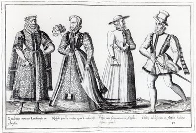 Divat a Tudor-korszakban (metszet) alkotó: French School
