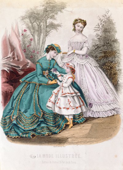 Divattányér a La Mode Illustree-től, 1865 alkotó: French School