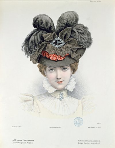 Divattányér a La Modiste Universelle-től, 1898. február alkotó: French School