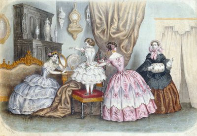 Divatlemez, a la Mode Illustree-től; 1860 körül alkotó: French School