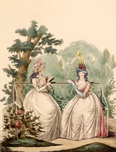 Nyári ruhás hölgyek divattányérja - Modes Anglaises, 1794 alkotó: French School