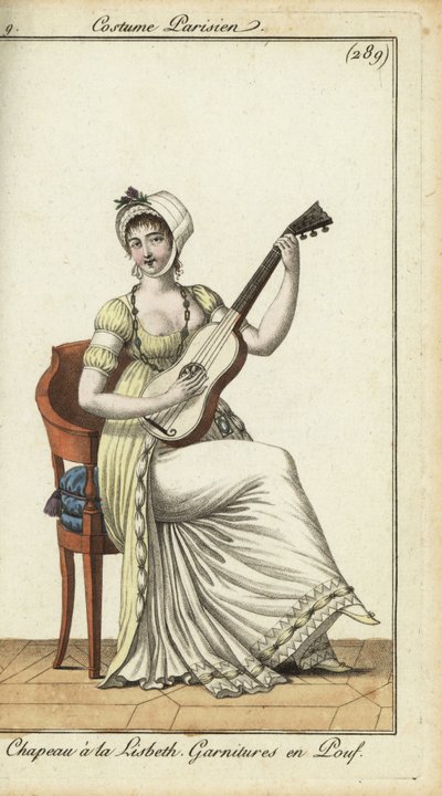 Divatos nő gitározik alkotó: French School
