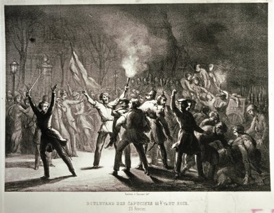 Februári forradalom 1848 (litográfia) alkotó: French School