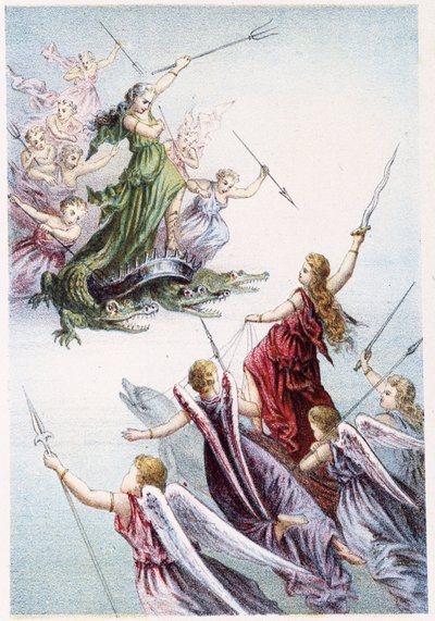 Harc a tenger gonosz és jó szellemei között – H. de la Blanchère „Utazás a tenger fenekére” című filmjében. Paris, szerk. Jouvet et Cie, sd. 1880. alkotó: French School