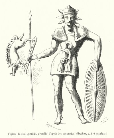 Gall főnök figurája, az érmék szerint kinagyítva (metszet) alkotó: French School