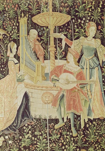 Szökőkút körüli alakok, részlet a The Concert at the Fountain, Loire műhelyből, 1570-80 körül (lásd: 87759, 19846) alkotó: French School