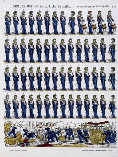 Párizs város tűzoltói – Epinal képe, 1852 körül alkotó: French School