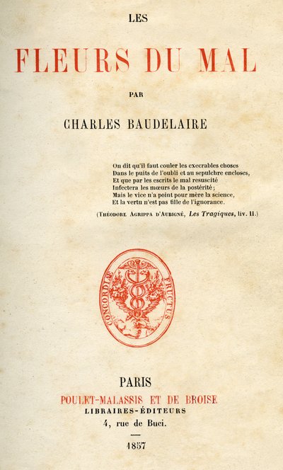 Charles Baudelaire Les Fleurs du Mal első kiadása alkotó: French School