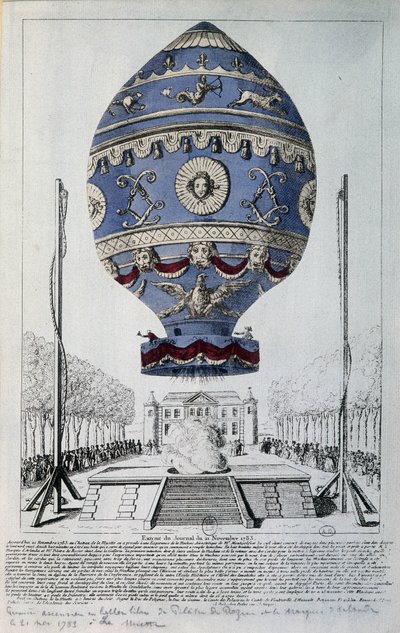 Pilâtre de Rozier első emberi repülése 1783. november 21-én alkotó: French School