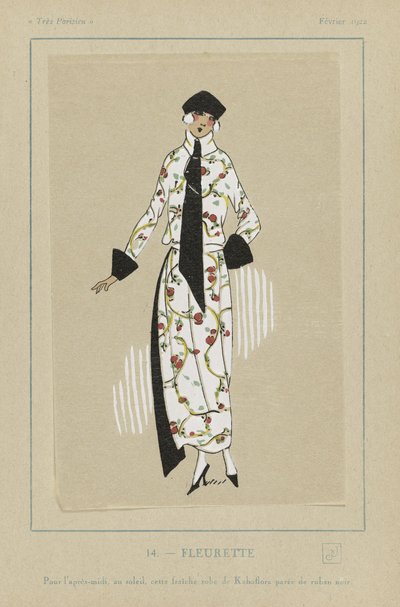 Fleurette, a Tres Parisiens, pub. 1922 (sablonnyomat) alkotó: French School