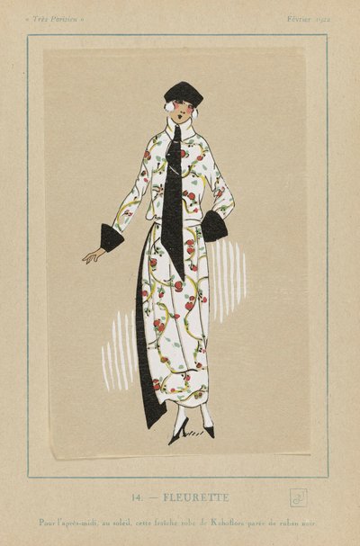 Fleurette, kocsma. 1922-es sablonnyomat. alkotó: French School