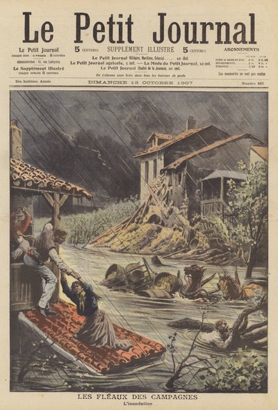 Árvizek Dél-Franciaországban (színes litho) alkotó: French School