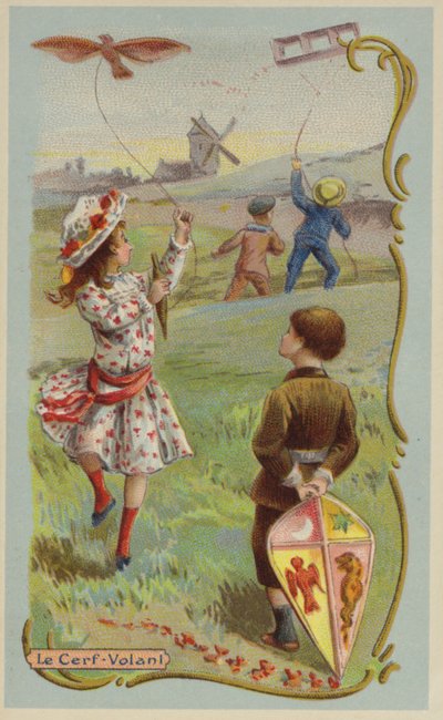 Repülő sárkányok (chromolitho) alkotó: French School