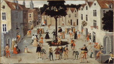 Népünnepély egy fa körül, 1560 körül (olaj) alkotó: French School