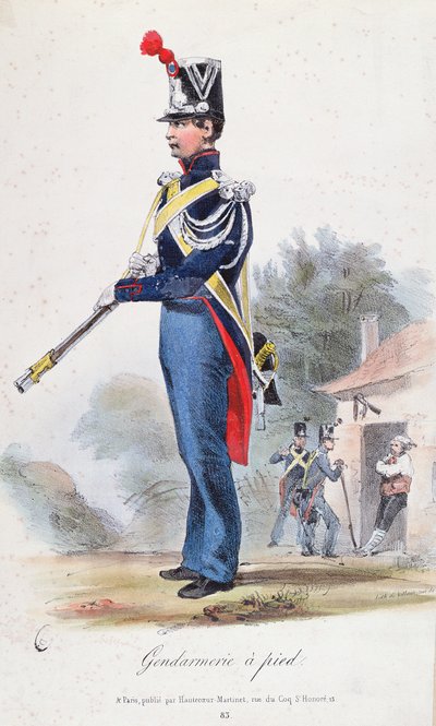 Lábzsandár, gazember metszet, 1830 körül alkotó: French School