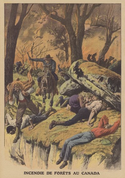 Erdőtűz Kanadában (színes litho) alkotó: French School